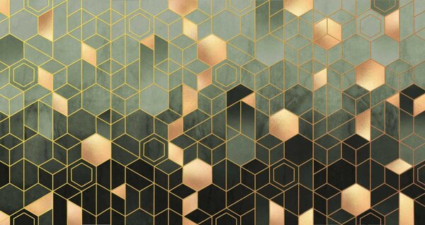 Fototapet Model geometric cu accente metalice, Populare fototapet, Populare fototapet, u53261 - Muralas.ro