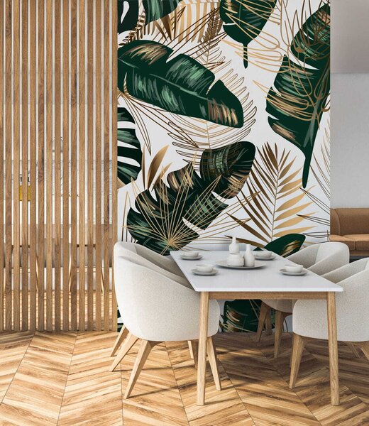 Fototapet Frunze tropicale luxuriante în design elegant, Fototapet frunze, Fototapet populare, u53279 - Tapeko.ro