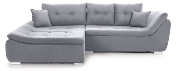 Colțar Extensibil LORENZO, cu ladă de depozitare, variante stânga/dreapta 280x180x70 cm, Stanga / Gri-Deschis-Enjoy