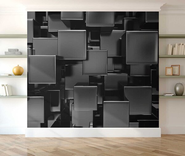 Fototapet Grup de cuburi negre, Fototapet 3D, Fototapet populare, u53412 - Tapeko.ro