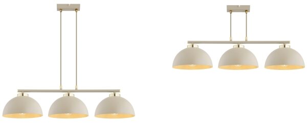 Brilagi - Lustră suspendată pe cablu MOON 3xE27/60W/230V bej/auriu