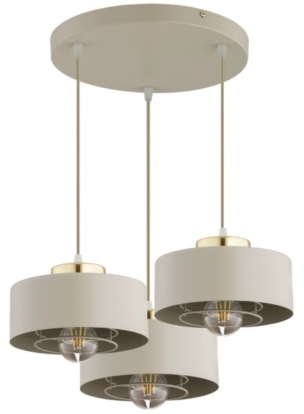 Brilagi - Lustră suspendată pe cablu SPRING 3xE27/60W/230V bej/auriu