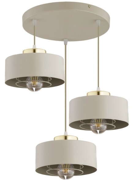 Brilagi - Lustră suspendată pe cablu SPRING 3xE27/60W/230V bej/auriu