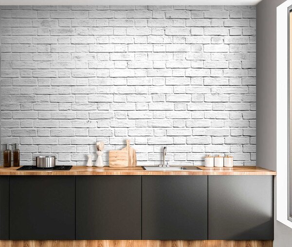 Fototapet Zid de cărămidă albă cu multe cărămizi mici, Fototapet designer, Fototapet populare, u54004 - Tapeko.ro