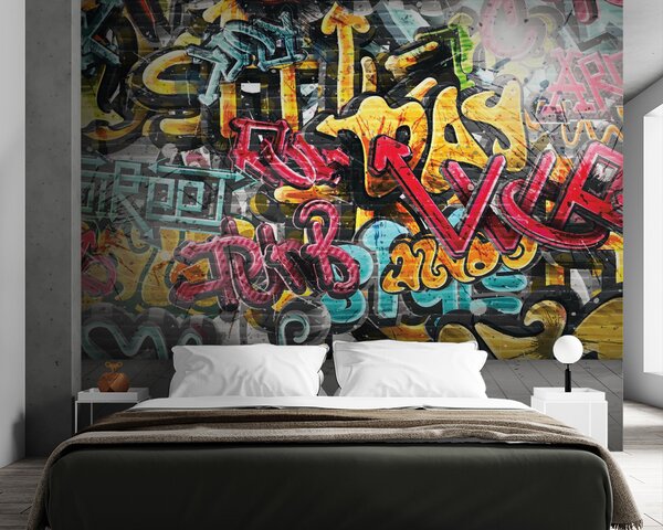 Tapet Vopsea de artă, vopsea e graffiti, Fototapet pentru camera unui adolescent, Fototapet pentru camera unui adolescent, u56045 : Uwalls.ro