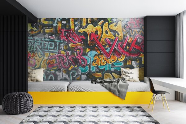 Tapet Vopsea de artă, vopsea e graffiti, Fototapet pentru camera unui adolescent, Fototapet pentru camera unui adolescent, u56045 : Uwalls.ro