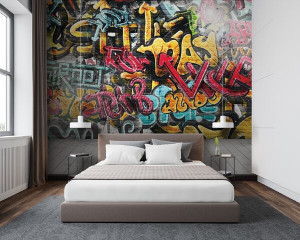 Tapet Vopsea de artă, vopsea e graffiti, Fototapet pentru camera unui adolescent, Fototapet pentru camera unui adolescent, u56045 : Uwalls.ro