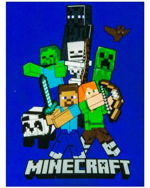 Pătură pentru copii Minecraft Time to Mine, 100 x 140 cm