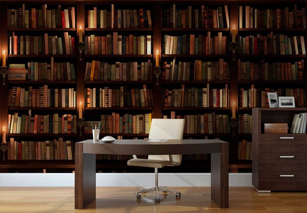 Fototapet Bibliotecă mare plină de cărți, Fototapet spațiu extins, Fototapet populare, u57072 - Tapeko.ro