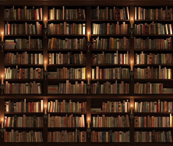 Fototapet Bibliotecă mare plină de cărți, Fototapet spațiu extins, Fototapet populare, u57072 - Tapeko.ro