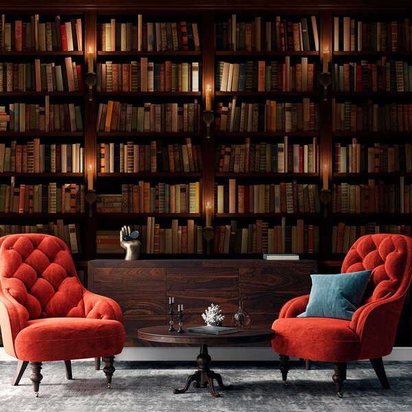 Fototapet Bibliotecă mare plină de cărți, Fototapet spațiu extins, Fototapet populare, u57072 - Tapeko.ro
