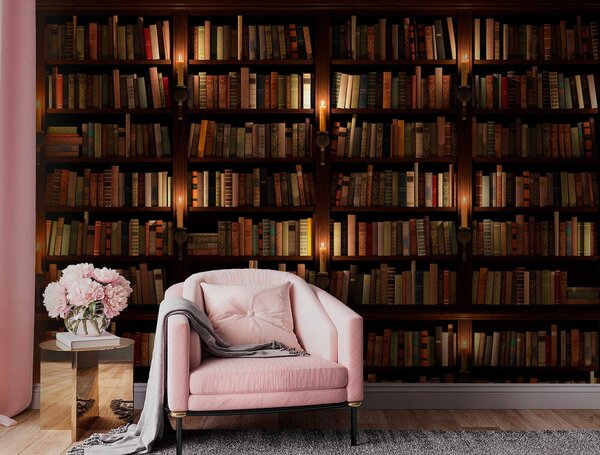 Fototapet Bibliotecă mare plină de cărți, Fototapet spațiu extins, Fototapet populare, u57072 - Tapeko.ro