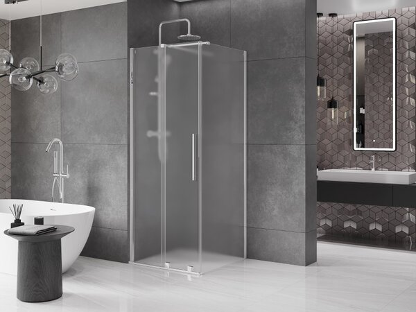 Mexen Velar, cabină de duș cu ușă glisantă 100 x 100 cm, sticlă mată 8 mm, crom, 871-100-100-31-01