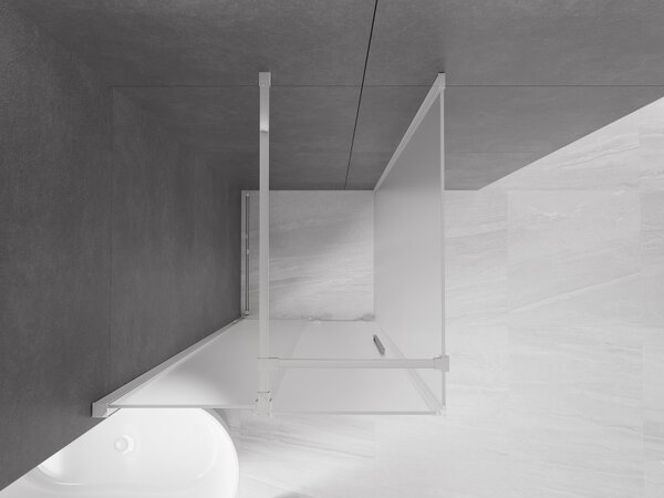 Mexen Velar, cabină de duș cu ușă glisantă 100 x 100 cm, sticlă mată 8 mm, crom, 871-100-100-31-01