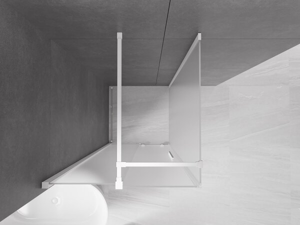 Mexen Velar, cabină de duș cu ușă glisantă 90 x 90 cm, sticlă mată 8 mm, alb mat, 871-090-090-31-20