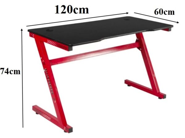 Masă de gaming cu LED-uri, 120 cm