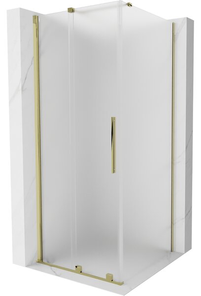 Mexen Velar, cabină de duș cu ușă glisantă 110 x 110 cm, sticlă mată 8 mm, auriu lucios, 871-110-110-31-50