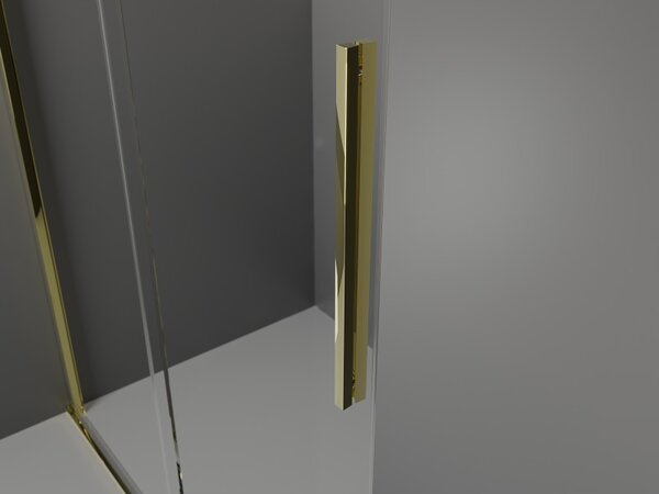 Mexen Velar, usa de dus culisanta pentru deschidere 130 cm, sticla gri 8mm, auriu lucios, 871-130-000-41-50