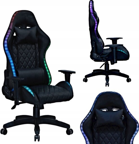 Scaun ergonomic elegant pentru jocuri cu iluminare LED
