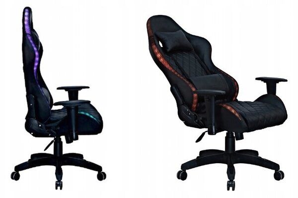 Scaun ergonomic elegant pentru jocuri cu iluminare LED