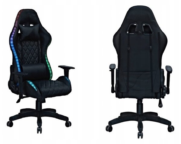 Scaun ergonomic elegant pentru jocuri cu iluminare LED