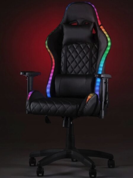 Scaun ergonomic elegant pentru jocuri cu iluminare LED