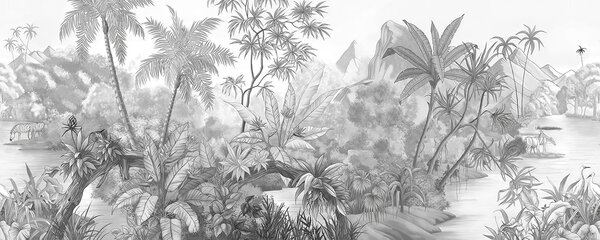 Fototapet Desenul unei păduri, Fototapet jungle, Fototapet populare, u59039 - Tapeko.ro