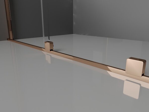 Mexen Velar, paravan de dus cu usa culisanta Walk-in 70 x 200 cm, sticla gri 8mm, aur roz, 871-070-000-43-60