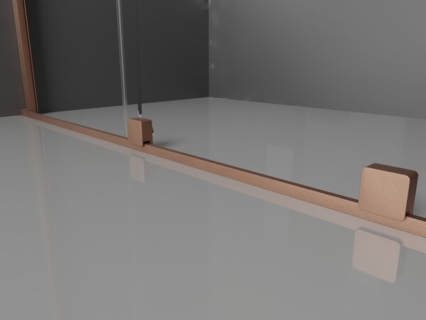 Mexen Velar Duo, cabină de duș cu ușă glisantă 80 x 80 cm, sticlă mată 8 mm, cupru mat, 871-080-080-32-65