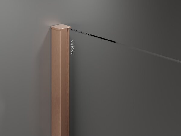 Mexen Velar Duo, cabină de duș cu ușă glisantă 80 x 80 cm, sticlă mată 8 mm, cupru mat, 871-080-080-32-65
