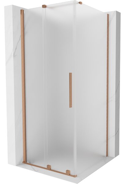 Mexen Velar, cabină de duș cu ușă glisantă 90 x 90 cm, sticlă mată 8 mm, cupru mat, 871-090-090-31-65