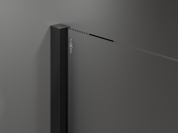 Mexen Velar Duo, cabină de duș cu ușă glisantă 80 x 80 cm, sticlă mată 8 mm, negru mat, 871-080-080-32-70