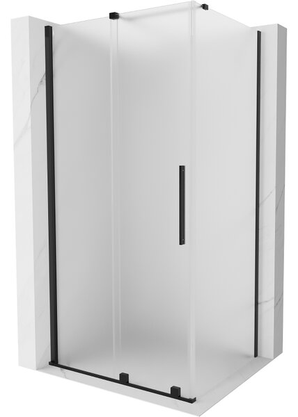 Mexen Velar, cabină de duș cu ușă glisantă 90 x 70 cm, sticlă mată 8 mm, negru mat, 871-090-070-31-70