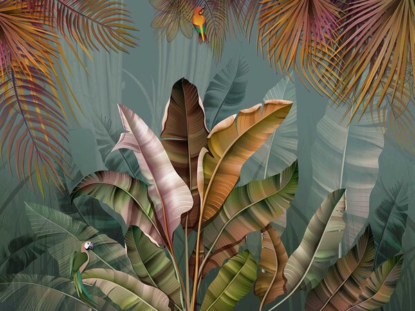 Fototapet Frunziș tropical cu culori vibrante, Fototapet natură, Fototapet populare, u59816 - Tapeko.ro
