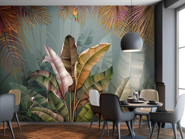 Fototapet Frunziș tropical cu culori vibrante, Fototapet natură, Fototapet populare, u59816 - Tapeko.ro