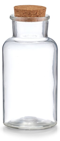 Borcan pentru depozitare cu capac din pluta, Glass, 500 ml, Ø 8xH17,5 cm
