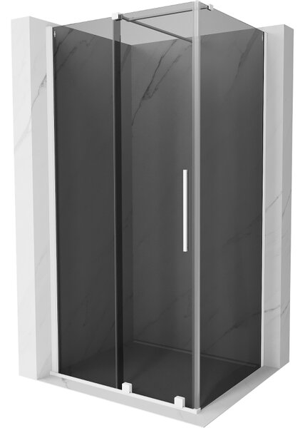 Mexen Velar, cabină de duș cu ușă glisantă 90 x 70 cm, sticlă gri 8 mm, alb mat, 871-090-070-41-20