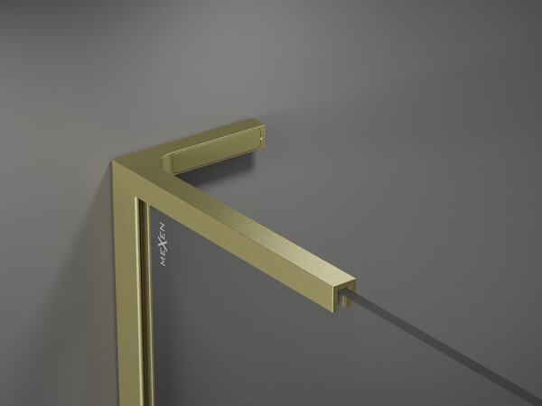 Mexen Velar L, usa de dus culisanta pentru deschidere 90 cm, sticla gri 8mm, auriu mat, 871-090-003-41-55