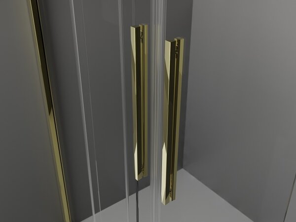 Mexen Velar L Duo, usa de dus culisanta pentru deschidere 170 cm, sticla transparenta 8 mm, auriu lucios, 871-170-003-02-50