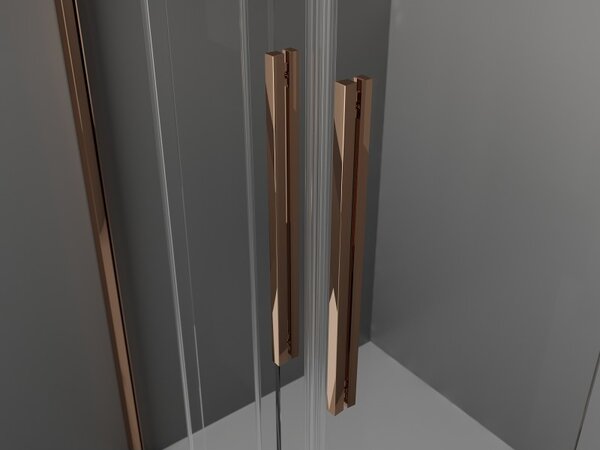 Mexen Velar L Duo, usa de dus culisanta pentru deschidere 140 cm, sticla gri 8mm, aur roz, 871-140-003-42-60
