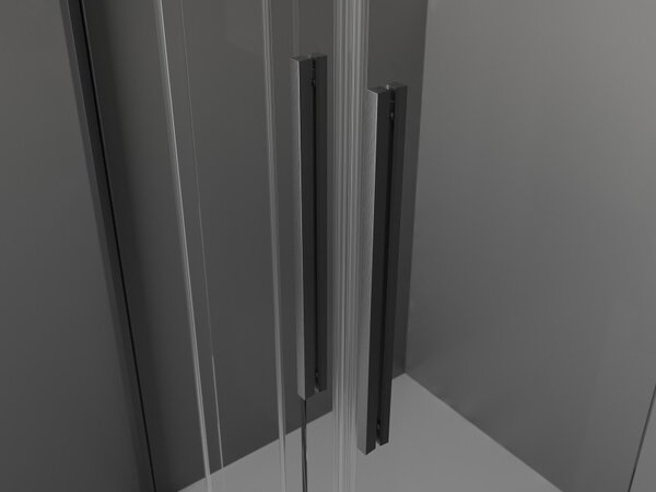 Mexen Velar Duo, usa de dus culisanta pentru deschidere 200 cm, sticla gri 8 mm, grafit lustruit, 871-200-000-42-66