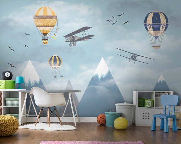 Fototapet Grup de avioane care zboară pe cer, Fototapet copii, Fototapet populare, u60492 - Tapeko.ro