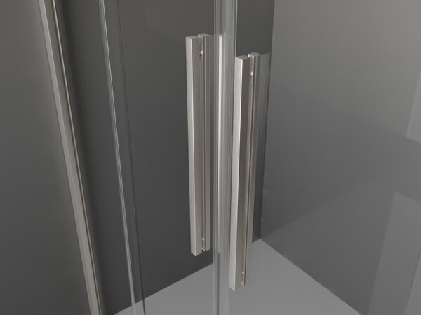 Mexen Velar Duo, usa de dus culisanta pentru deschidere 140 cm, sticla gri 8 mm, otel periat, 871-140-000-42-97