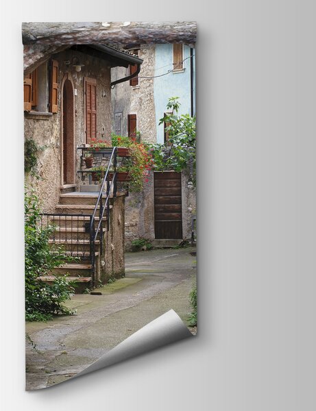 Fototapet Arcadă de piatră cu plante și scări, Fototapet skyline, Fototapet populare, u60588 - Tapeko.ro