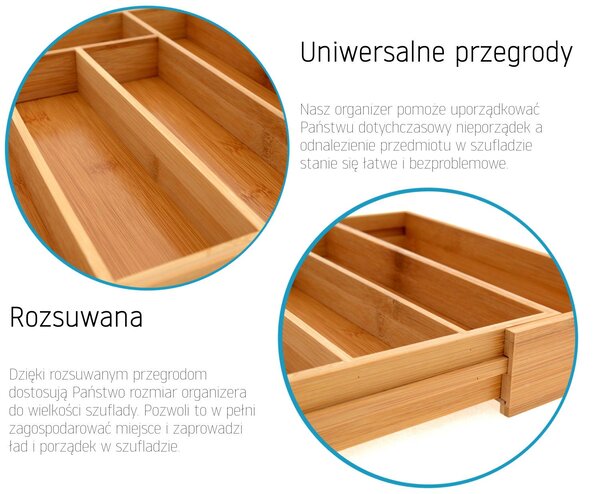 Organizator pentru sertare extensibil