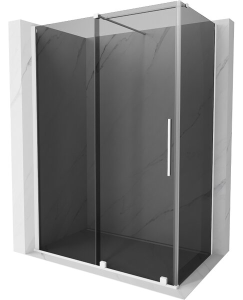 Mexen Velar, cabină de duș cu ușă glisantă 130 x 70 cm, sticlă gri 8 mm, alb mat, 871-130-070-41-20