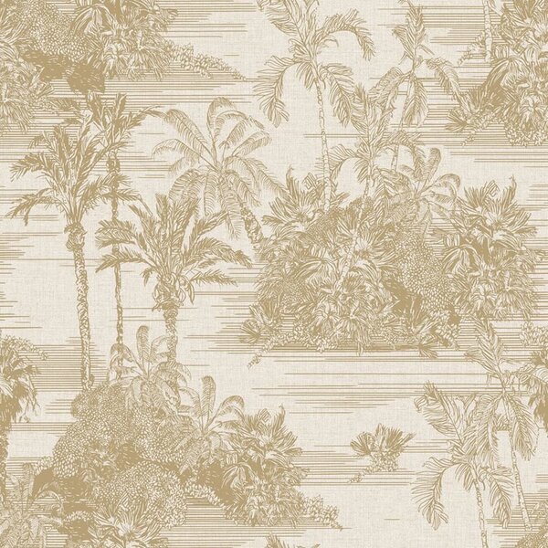 DUTCH WALLCOVERINGS Tapet „Tropical”, bej și auriu 7100M373.02