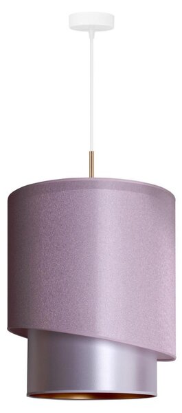 Duolla - Lustră pe cablu PARIS 1xE27/15W/230V d. 40 cm roz/argintie/cupru