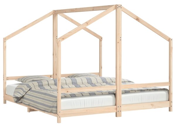Cadru pat pentru copii, 2x(90x200) cm, lemn masiv de pin