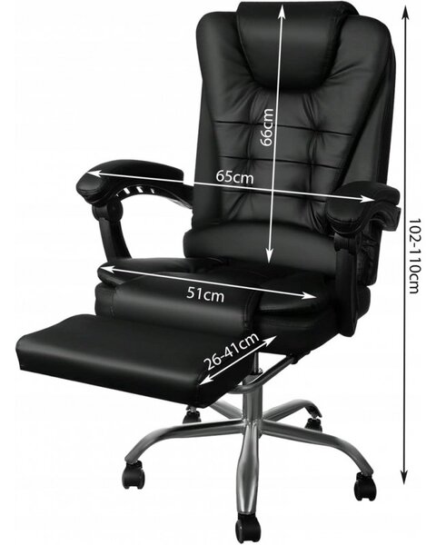 JAKS Scaun de birou reglabil, piele ecologica maro BOSS